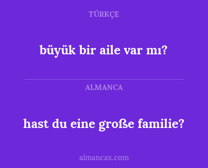 hast du eine große familie? - büyük bir aile var mı?