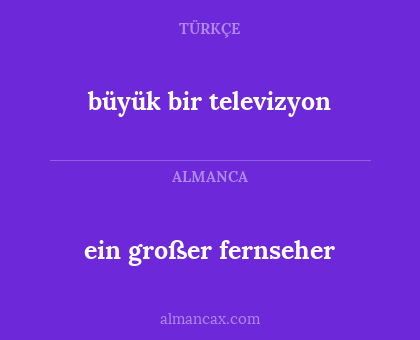 büyük bir televizyon - ein großer fernseher