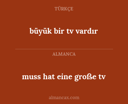 büyük bir tv vardır - muss hat eine große tv