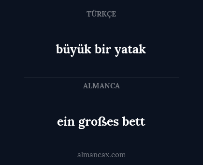 büyük bir yatak - ein großes bett