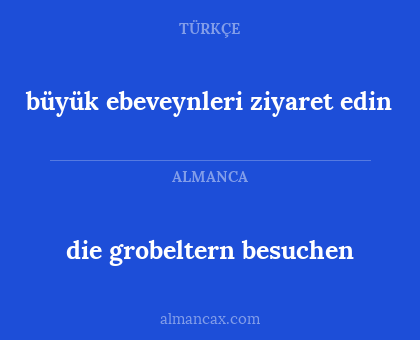 büyük ebeveynleri ziyaret edin - die grobeltern besuchen
