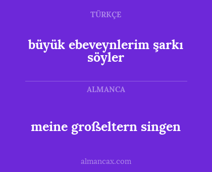 meine großeltern singen - büyük ebeveynlerim şarkı söyler