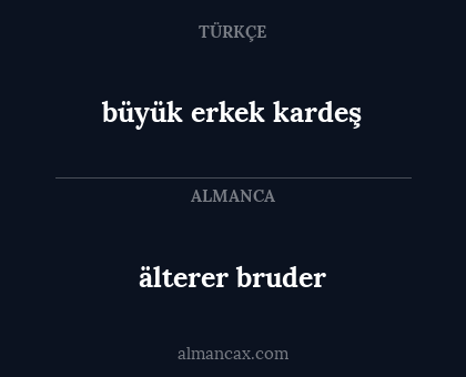 büyük erkek kardeş - älterer bruder
