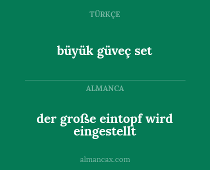 büyük güveç set - der große eintopf wird eingestellt