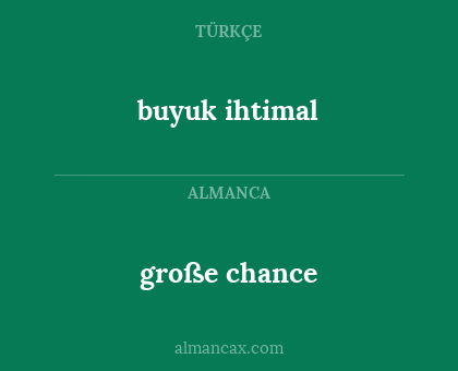 buyuk ihtimal - große chance