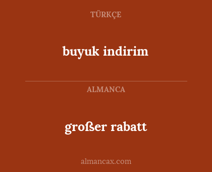 großer rabatt - buyuk indirim