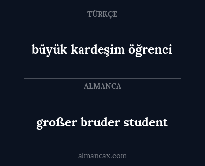büyük kardeşim öğrenci - großer bruder student