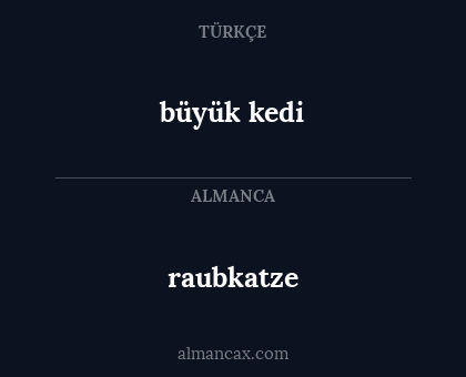 raubkatze - büyük kedi
