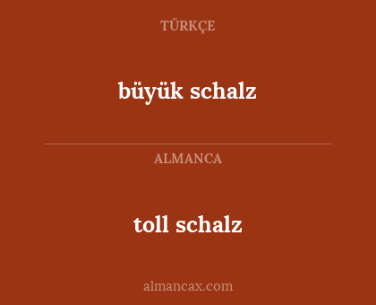 toll schalz - büyük schalz