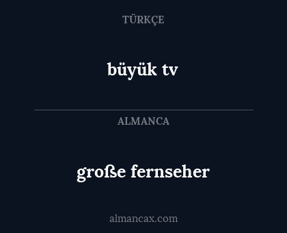 büyük tv - große fernseher