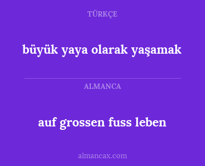 auf grossen fuss leben - büyük yaya olarak yaşamak