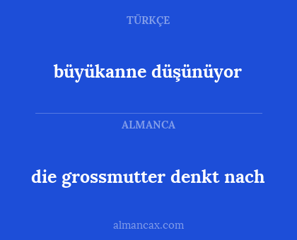 die grossmutter denkt nach - büyükanne düşünüyor