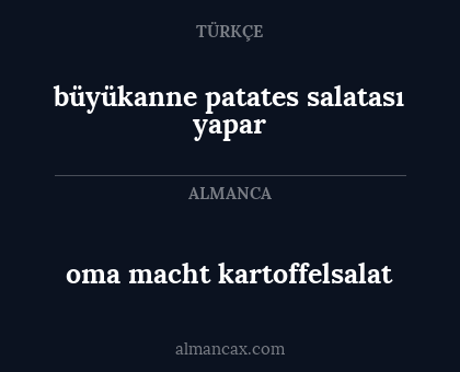 oma macht kartoffelsalat - büyükanne patates salatası yapar