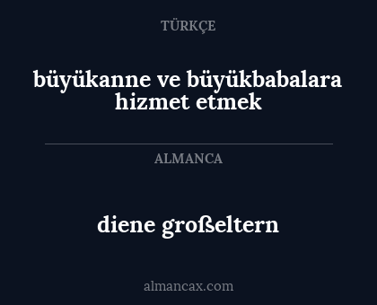 diene großeltern - büyükanne ve büyükbabalara hizmet etmek