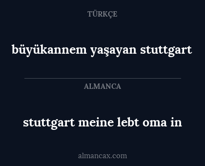 stuttgart meine lebt oma in - büyükannem yaşayan stuttgart