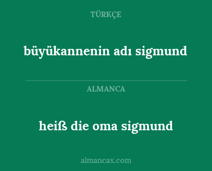 büyükannenin adı sigmund - heiß die oma sigmund
