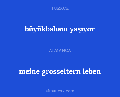 meine grosseltern leben - büyükbabam yaşıyor