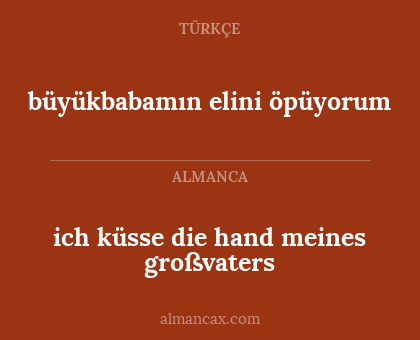 büyükbabamın elini öpüyorum - ich küsse die hand meines großvaters