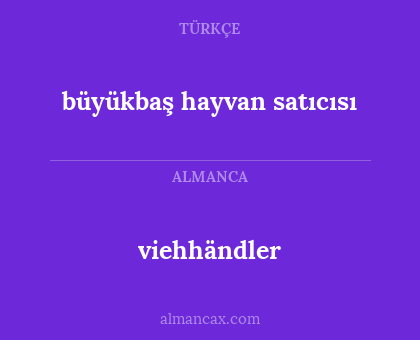 viehhändler - büyükbaş hayvan satıcısı