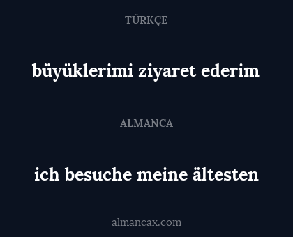 büyüklerimi ziyaret ederim - ich besuche meine ältesten