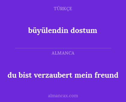 büyülendin dostum - du bist verzaubert mein freund