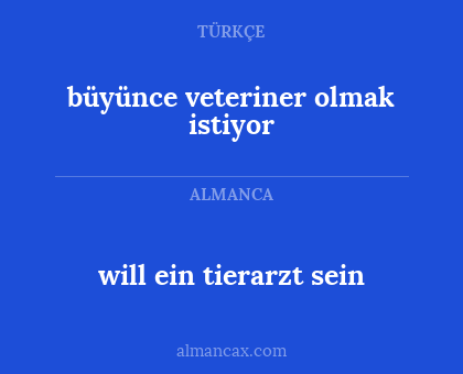 büyünce veteriner olmak istiyor - will ein tierarzt sein
