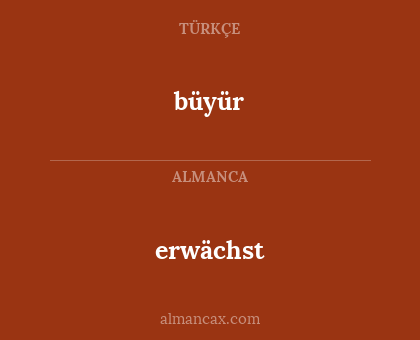 erwächst - büyür