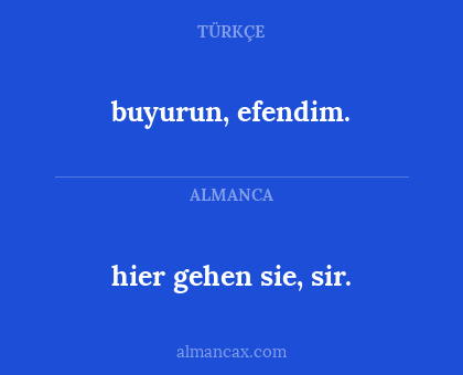 hier gehen sie, sir. - buyurun, efendim.