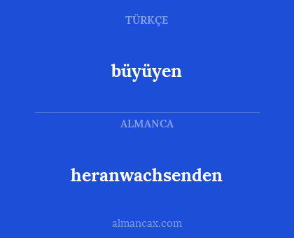 heranwachsenden - büyüyen