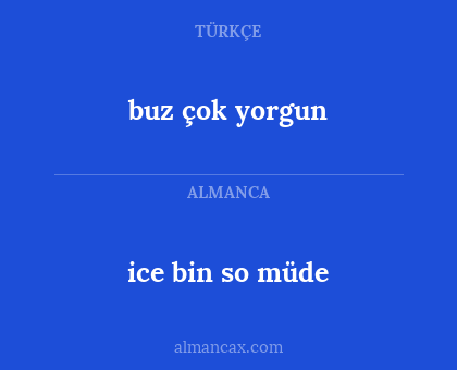 ice bin so müde - buz çok yorgun