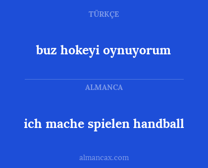 buz hokeyi oynuyorum - ich mache spielen handball