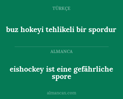 eishockey ist eine gefährliche spore - buz hokeyi tehlikeli bir spordur