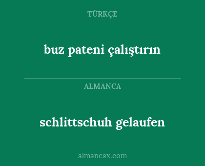 schlittschuh gelaufen - buz pateni çalıştırın