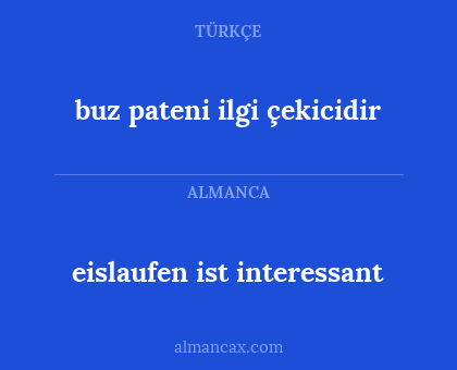 eislaufen ist interessant - buz pateni ilgi çekicidir