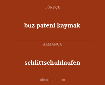 schlittschuhlaufen - buz pateni kaymak