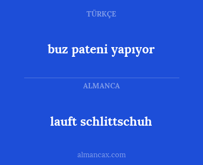 lauft schlittschuh - buz pateni yapıyor