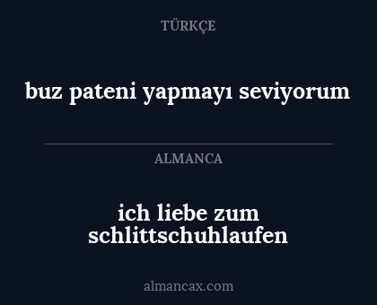 buz pateni yapmayı seviyorum - ich liebe zum schlittschuhlaufen