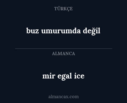 mir egal ice - buz umurumda değil