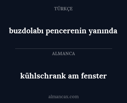 kühlschrank am fenster - buzdolabı pencerenin yanında