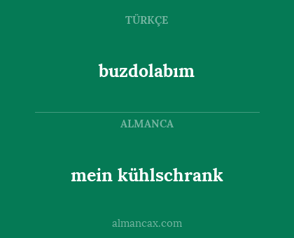 mein kühlschrank - buzdolabım