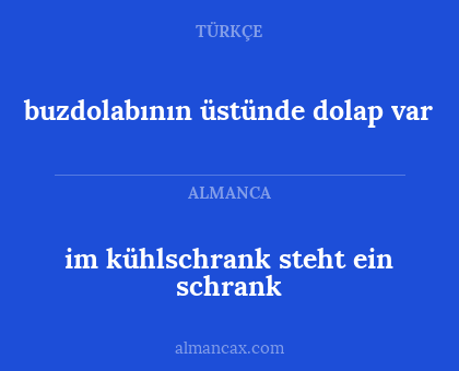 buzdolabının üstünde dolap var - im kühlschrank steht ein schrank