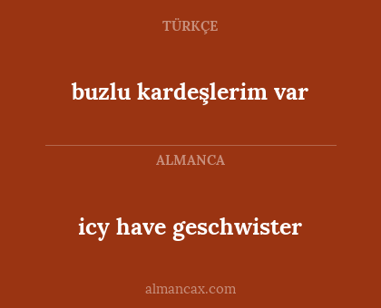 buzlu kardeşlerim var - icy have geschwister