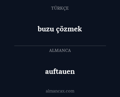 auftauen - buzu çözmek