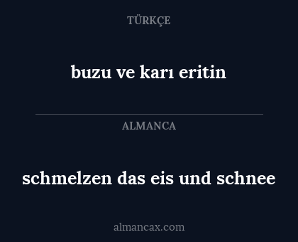 schmelzen das eis und schnee - buzu ve karı eritin