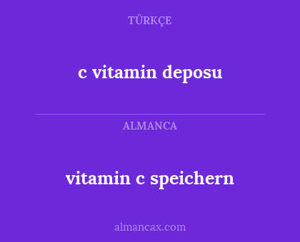 vitamin c speichern - c vitamin deposu