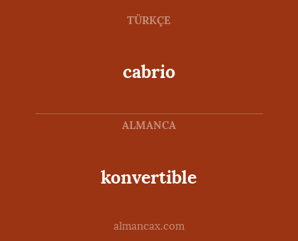 cabrio - konvertible