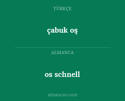 os schnell - çabuk oş