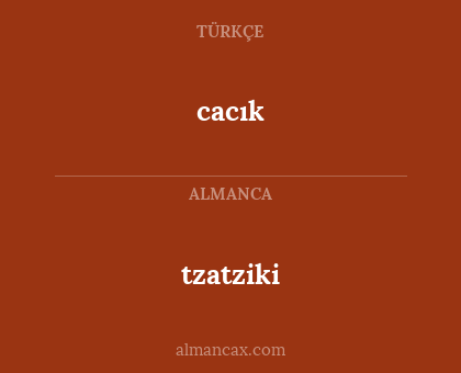 tzatziki - cacık
