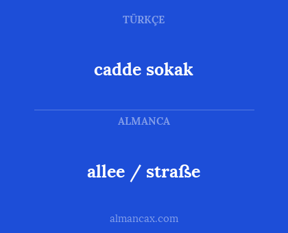 allee / straße - cadde sokak