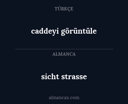 caddeyi görüntüle - sicht strasse